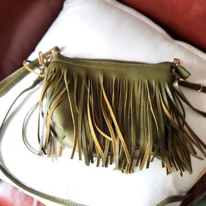 Olive Fringe Crossbody Bag